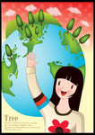 环保海报插画 卡通保护环境海报