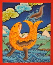 藏传佛教唐卡金鱼图片