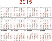 2015年日历表CDR模板