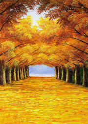 秋天风景油画图片下载