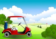 高尔夫车矢量图 高尔夫球场素材