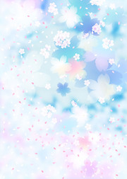 淡蓝色樱花图案墙纸图片