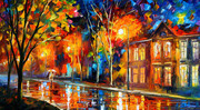 城市雨夜装饰油画