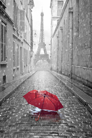 巴黎街头雨天创意摄影