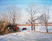冬雪风景油画下载
