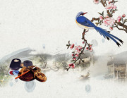 中国风花鸟背景图片