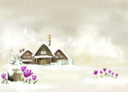 卡通雪地风景图片