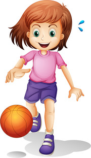 小女孩打篮球的图片