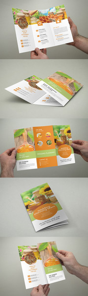 天然蜂蜜宣传折页设计