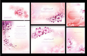 唯美粉色植物花纹背景图片素材