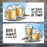 手绘啤酒广告图片素材