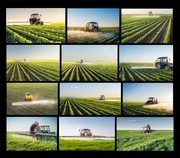 现代化农业机械农田风景图片