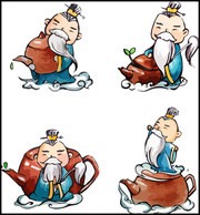 卡通茶壶老人插图图片素材