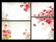 手绘水彩花纹背景素材