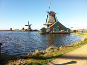荷兰风车景色素材图片