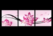 粉红色花朵与曲线无框画图片下载