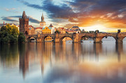 欧式风格拱桥风景摄影素材
