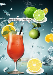 新鲜果汁饮品宣传海报图片素材
