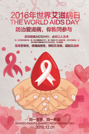 手绘红丝带世界艾滋病日公益广告图片素材