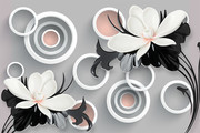 白色花朵3D背景墙装饰图片素材