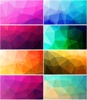 彩色低多边形抽象几何背景图片
