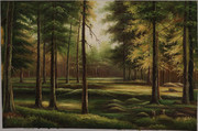 森林风景油画装饰图片素材