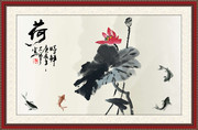 中国风荷花装饰画图片下载