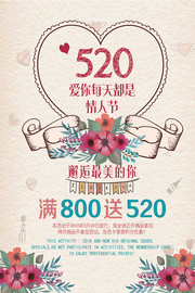 520情人节化妆品促销海报图片素材