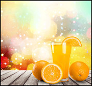 新鲜橙汁切片果汁高清图片