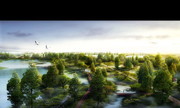 湿地公园园林景观效果图