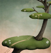 卡通手绘树木背景图片素材