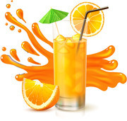 手绘橙汁饮品图片下载