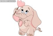 卡通粉色大象插画图片素材