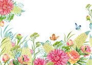 水彩植物花纹背景图片素材