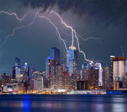 城市闪电风景图片素材