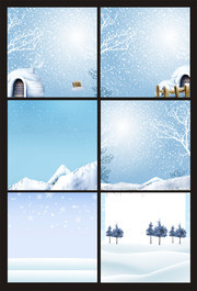 冬天下雪淘宝背景设计素材