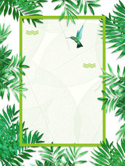 手绘热带植物背景设计图片下载