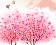 粉色樱花装饰画