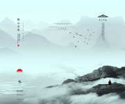 中国风山水背景图片素材