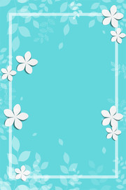 蓝色立体花朵海报背景