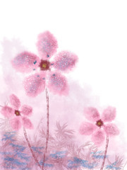 粉色手绘花朵清新装饰画