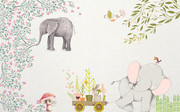 儿童房大象背景墙图片