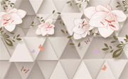 素颜花卉三角几何空间背景墙