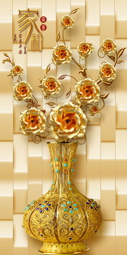 金色质感玫瑰富贵家和玄关素材