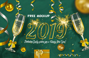 香槟庆祝2019新年图片素材