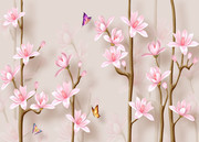 抽象粉色花朵花树壁纸图片素材