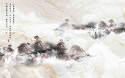 大气意境山水中国风石纹背景墙