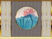 新中式荷花电视背景墙图片