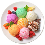 一盘彩色冰淇淋图片