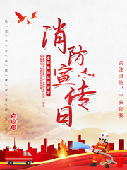 中国消防宣传日创意火灾危害海报